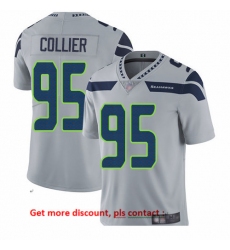 Seahawks 95 L J  Collier Grey Alternate Men Stitched Football Vapor Untouchable Limited Jersey