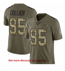 Seahawks 95 L J  Collier Olive Camo Men Stitched Football Limited 2017 Salute To Service Jersey