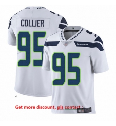 Seahawks 95 L J  Collier White Men Stitched Football Vapor Untouchable Limited Jersey