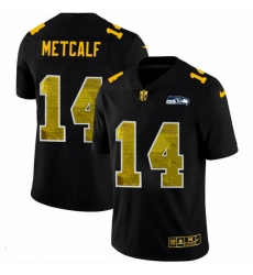 Seattle Seahawks 14 DK Metcalf Men Black Nike Golden Sequin Vapor Limited NFL Jersey