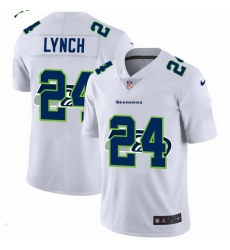 Seattle Seahawks 24 Marshawn Lynch White Men Nike Team Logo Dual Overlap Limited NFL Jersey