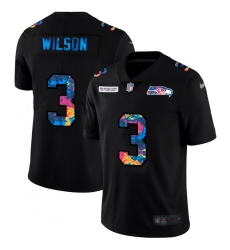 Seattle Seahawks 3 Russell Wilson Men Nike Multi Color Black 2020 NFL Crucial Catch Vapor Untouchable Limited Jersey