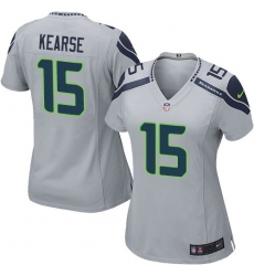 Nike Seahawks #15 Jermaine Kearse Grey Alternate Womens Stitched NFL Elite Jersey