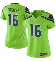 Nike Seahawks #16 Tyler Lockett Green Womens Stitched NFL Limited Rush Jersey