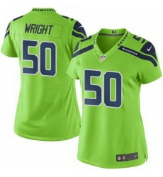 Nike Seahawks #50 K J  Wright Green Womens Stitched NFL Limited Rush Jersey
