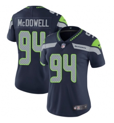 Nike Seahawks #94 Malik McDowell Steel Blue Team Color Womens Stitched NFL Vapor Untouchable Limited Jersey