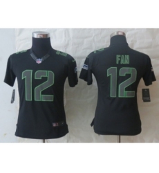 Nike Women Seattle Seahawks #12 Fan Black Jerseys(Impact Limited)