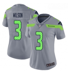 Seahawks #3 Russell Wilson Gray Women Stitched Football Limited Inverted Legend Jersey