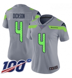 Seahawks #4 Michael Dickson Silver Women Stitched Football Limited Inverted Legend 100th Season Jersey