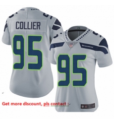 Seahawks 95 L J  Collier Grey Alternate Women Stitched Football Vapor Untouchable Limited Jersey