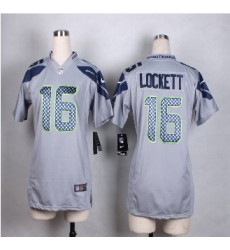Women Nike Seahawks #16 Tyler Lockett Grey Alternate Stitched NFL Elite Jersey