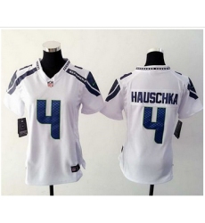 Women Nike Seahawks #4 Steven Hauschka White Stitched NFL Elite Jersey
