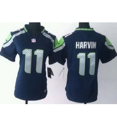 Women Nike Seattle Seahawks 11 Percy Harvin Blue NFL Jerseys