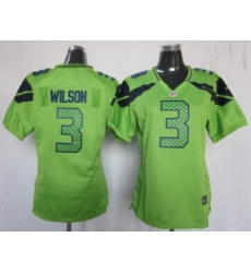 Women Nike Seattle Seahawks #3 Russell Wilso Green NFL Jerseys