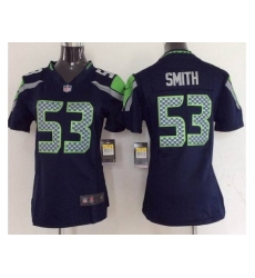 Women Nike Seattle Seahawks #53 Malcolm Smith Blue NFL Jersey