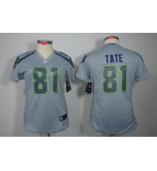 Women Nike Seattle Seahawks #81 Golden Tate Grey NFL LIMITED Jerseys