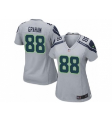 Women Nike Seattle Seahawks 88 Jimmy Graham Grey NFL Jersey