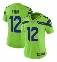 Women Seattle Seahawks 12 Fan Green Vapor Untouchable Limited Stitched NFL Jersey
