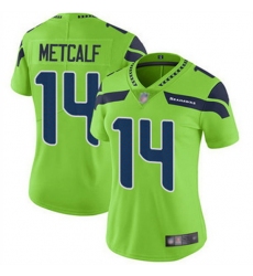 Women Seattle Seahawks 14 D K  Metcalf Green Vapor Untouchable Stitched Jersey