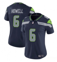 Women Seattle Seahawks 6 Sam Howell Navy Vapor Limited Stitched Football Jersey