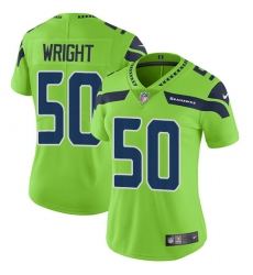 Womens Nike Seahawks #50 K J Wright Green  Stitched NFL Limited Rush Jersey