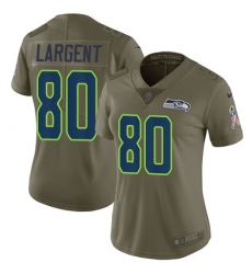 Womens Nike Seahawks #80 Steve Largent Olive  Stitched NFL Limited 2017 Salute to Service Jersey