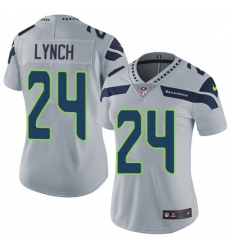 Womens Nike Seattle Seahawks 24 Marshawn Lynch Elite Grey Alternate NFL Jersey