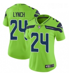 Womens Nike Seattle Seahawks 24 Marshawn Lynch Limited Green Rush Vapor Untouchable NFL Jersey