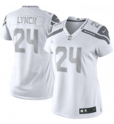 Womens Nike Seattle Seahawks 24 Marshawn Lynch Limited White Platinum NFL Jersey