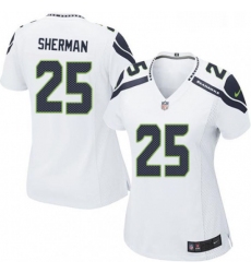 Womens Nike Seattle Seahawks 25 Richard Sherman Game White NFL Jersey