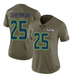 Womens Nike Seattle Seahawks 25 Richard Sherman Limited Olive 2017 Salute to Service NFL Jersey