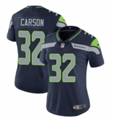 Womens Nike Seattle Seahawks 32 Chris Carson Navy Blue Team Color Vapor Untouchable Limited Player NFL Jersey
