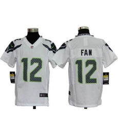 Nike Seahawks #12 Fan White Youth Stitched NFL Elite Jersey