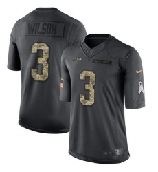 Nike Seahawks #3 Russell Wilson Black Youth Stitched NFL Limited 2016 Salute to Service Jersey