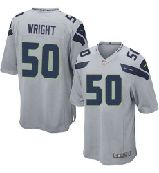 Nike Seahawks #50 K J  Wright Grey Alternate Youth Stitched NFL Elite Jersey
