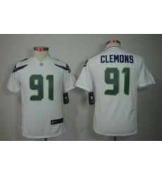 Youth Nike Nike Seattle Seahawks 91# Chris Clemons White Color[Youth Limited Jerseys]