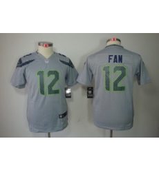 Youth Nike Seattle Seahawks 12# Fan Grey Color[Youth Limited Jerseys]