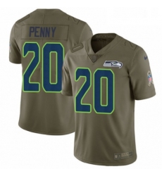 Youth Nike Seattle Seahawks 20 Rashaad Penny Limited Olive 2017 Salute to Service NFL Jersey