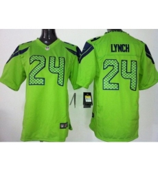 Youth Nike Seattle Seahawks 24 Marshawn Lynch Green Jerseys