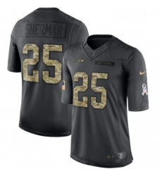 Youth Nike Seattle Seahawks 25 Richard Sherman Limited Black 2016 Salute to Service NFL Jersey
