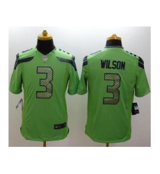 Youth Nike Seattle Seahawks #3 Russell Wilson Green Alternate Stitched NFL Limited Jersey