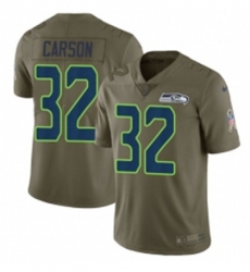 Youth Nike Seattle Seahawks 32 Chris Carson Limited Olive 2017 Salute to Service NFL Jersey