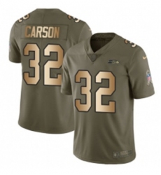 Youth Nike Seattle Seahawks 32 Chris Carson Limited OliveGold 2017 Salute to Service NFL Jersey