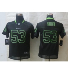Youth Nike Seattle Seahawks #53 Malcolm Smith Lights Out Black Elite NFL Jersey