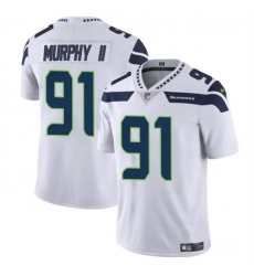 Youth Seattle Seahawks 91 Byron Murphy II White 2024 Draft Vapor Limited Stitched Football Jersey