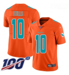 Dolphins 10 Kenny Stills Orange Men Stitched Football Limited Inverted Legend 100th Season Jersey