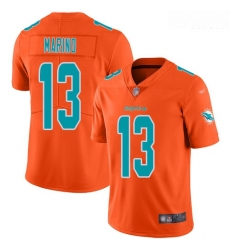 Dolphins 13 Dan Marino Orange Men Stitched Football Limited Inverted Legend Jersey