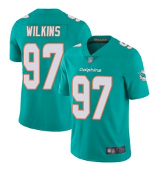 Dolphins 97 Christian Wilkins Aqua Green Team Color Men Stitched Football Vapor Untouchable Limited Jersey