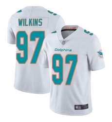 Dolphins 97 Christian Wilkins White Men Stitched Football Vapor Untouchable Limited Jersey