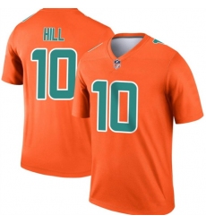 Men Miami Dolphins 10 Tyreek Hill Orange Inverted Legend Stitched Football Jersey